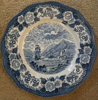 Lochs Of Scotland Blue By Royal Warwick Loch Oich 10 " Dinner Plate