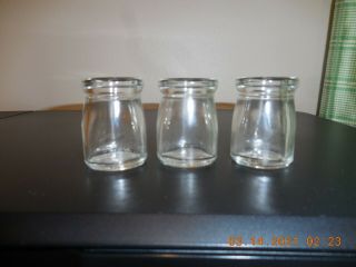 3 Vintage Mini Miniature Restaurant Ware Clear Glass Creamers Toothpick Holders
