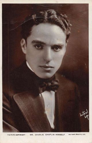 Charlie Chaplin Portrait " Himself " Real Photo Vintage Postcard Aa34458